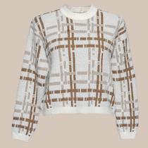 Blusa Cropped Xadrez Tricot Feminina Blusa Cropped Xadrez Tricot Feminina