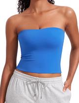 Blusa CRZ YOGA Butterluxe Top sem alça Azul XL