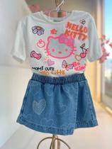 Blusa Cute Fofinha Hello Kitty Com Strass Momi