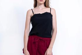 Blusa de Alça Detalhe em Renda