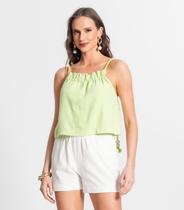 Blusa de Alça Feminina Em Linho Strong Endless Verde