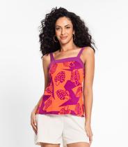 Blusa De Alça Feminina Estampada Rovitex Laranja