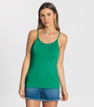 Blusa de Alça Feminina Viscotorcion Básica Rovitex Verde