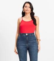 Blusa de Alça Feminina Viscotorcion Básica Rovitex Vermelho