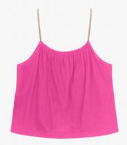Blusa de Alça Juvenil em Viscose Maquinetada Minty Rosa Blusa de Alça Juvenil em Viscose Maquinetada Minty Rosa