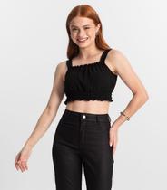 Blusa De Alça Juvenil Feminina Minty Preto Blusa De Alça Juvenil Feminina Minty Preto