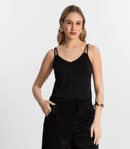 Blusa De Alça Semi Acabada Malha Delicate Rovitex Preto Blusa De Alça Semi Acabada Malha Delicate Rovitex Preto
