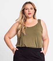 Blusa de Alças Feminina Plus Size Secret Glam Verde