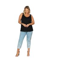 Blusa De Alças Feminina Secret Glam Com Elástico Plus Size Blusa De Alças Feminina Secret Glam Com Elástico Plus Size