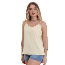 Blusa de Alcinha com Detalhe em Swaroviski