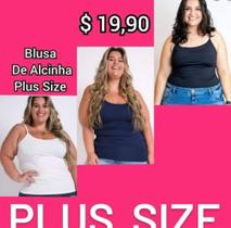 Blusa de alcinha Plusize, Branca, preta , azul
