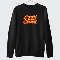 Blusa De Algodão Moletom Gola Redonda Banda Ozzy Ozbourne Blusa De Algodão Moletom Gola Redonda Banda Ozzy Ozbourne