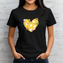 Blusa de algodão tema junino para festas juninas arraiá quadrilha coração personalizada