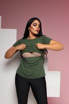 Blusa de amamentação manga curta visco lycra