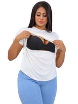 Blusa de amamentação manga curta visco lycra Blusa de amamentação manga curta visco lycra