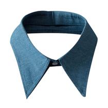 Blusa de camisa meio falsa, gola removível, jeans, meio falsa