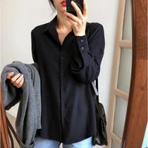 Blusa De Chiffon plus Size Para Mulheres, Manga Longa, Estilo Clássico Solto, Camisa Simples