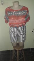Blusa de Crepe - Estampada - Tamanho GG Blusa de Crepe - Estampada - Tamanho GG