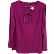 Blusa de Crepe Pink com Trançado da Sedanbi - Tam 42