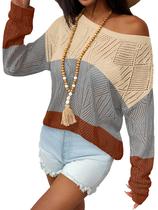 Blusa de crochê Zeagoo, suéter feminino de verão sem ombros Blusa de crochê Zeagoo, suéter feminino de verão sem ombros