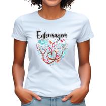Blusa de enfermagem camiseta feminina babylook plus size enfermeira coração camisa