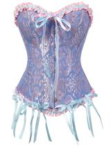 Blusa de espartilho SHYMMUO Blue Satin Vintage Bustier Body Shaper M Blusa de espartilho SHYMMUO Blue Satin Vintage Bustier Body Shaper M