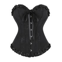 Blusa de espartilho Zhitunemi preta para mulheres, traje pirata, corpete