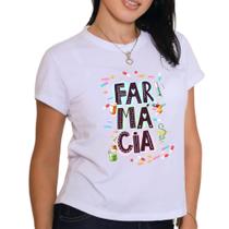 Blusa de farmácia curso faculdade técnico camiseta plus size camisa tema ícones desenhos
