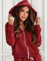Blusa de frio basica com zíper e capuz moletom liso de algodão unissex