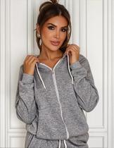 Blusa de frio basica com zíper e capuz moletom liso de algodão unissex Blusa de frio basica com zíper e capuz moletom liso de algodão unissex