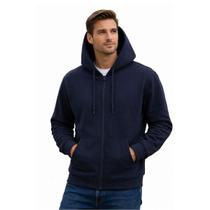 Blusa de Frio Básico Masculina Com Zíper Capuz Bolsos Broken Rules do P ao G3 Blusa de Frio Básico Masculina Com Zíper Capuz Bolsos Broken Rules do P ao G3