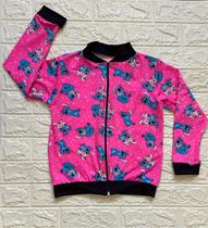 Blusa De Frio Bomber Infantil Lilo Stitch Juvenil Tendência Moda Blogueirinha
