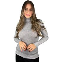 Blusa De Frio Cacharrel Feminina Gola Alta Trico Manga Longa