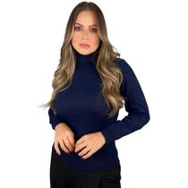 Blusa De Frio Cacharrel Feminina Gola Alta Trico Manga Longa