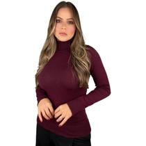 Blusa De Frio Cacharrel Feminina Gola Alta Trico Manga Longa