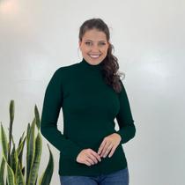 Blusa De Frio Cacharrel Feminina Gola Alta Tricot Cor:Verde Escuro
