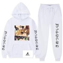 Blusa de Frio + Calça Jogger Demon Slayer Kimetsu No Yaiba Anime Mangá Moletom Conjunto Unissex Blusa de Frio + Calça Jogger Demon Slayer Kimetsu No Yaiba Anime Mangá Moletom Conjunto Unissex