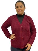 Blusa De Frio Cardigan Casaco Feminino Trico Lã G Gg Plus Size