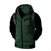 Blusa De Frio Casaco Com Ziper E Capuz Moletom Unissex