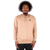 Blusa De Frio Com Botão Moletom Sem Capuz Estampado