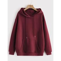 Blusa De Frio Com Capuz Moletom Casaco Liso