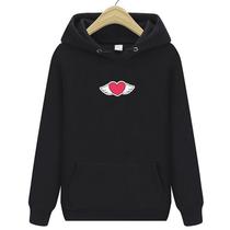 Blusa de Frio Coração Asa Fofo Emoji Casaco Peluciado Moletom