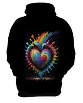Blusa de Frio do Orgulho LGBT Coração Amor 18
