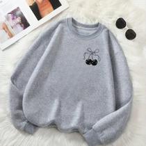 Blusa de Frio Feminina GOLA CARECA Estamp Cherry Com Laço Delicado Fofo Look Inverno