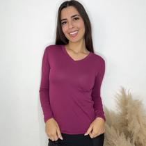Blusa de frio Feminina Gola V Manga Longa basica Segunda Pele inverno