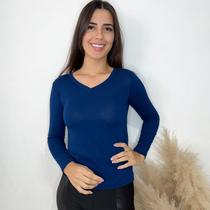 Blusa de frio Feminina Gola V Manga Longa basica Segunda Pele inverno