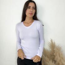 Blusa de frio Feminina Gola V Manga Longa basica Segunda Pele inverno
