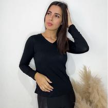 Blusa de frio Feminina Gola V Manga Longa casual, inverno