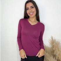 Blusa de frio Feminina Gola V Manga Longa casual, inverno
