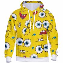 Blusa de Frio Feminina Masculina Estampa 3D Personagens desenho animados BOB Com Capuz